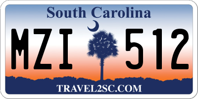SC license plate MZI512