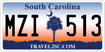 SC license plate MZI513