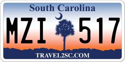SC license plate MZI517