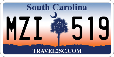 SC license plate MZI519