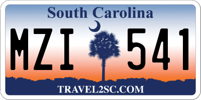 SC license plate MZI541