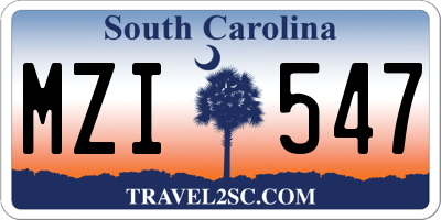 SC license plate MZI547