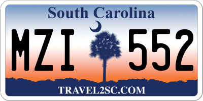 SC license plate MZI552