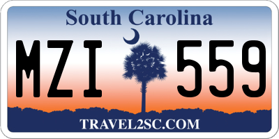 SC license plate MZI559