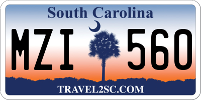 SC license plate MZI560