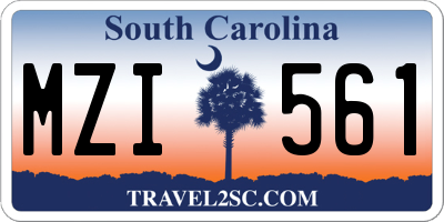 SC license plate MZI561
