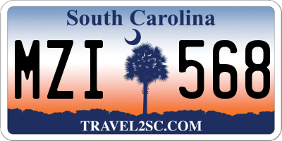 SC license plate MZI568