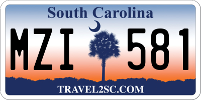 SC license plate MZI581