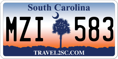 SC license plate MZI583