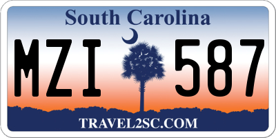 SC license plate MZI587