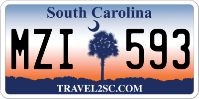 SC license plate MZI593