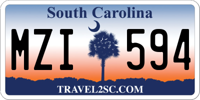 SC license plate MZI594