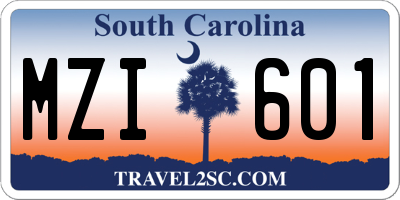 SC license plate MZI601