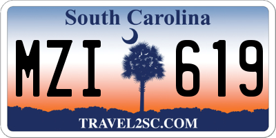SC license plate MZI619