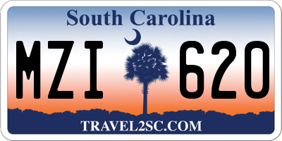 SC license plate MZI620