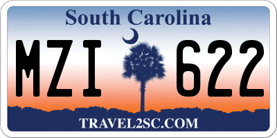 SC license plate MZI622