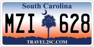 SC license plate MZI628
