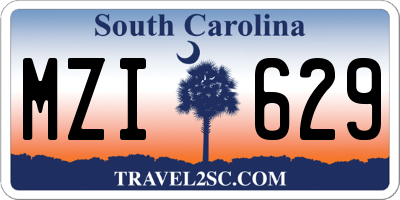 SC license plate MZI629