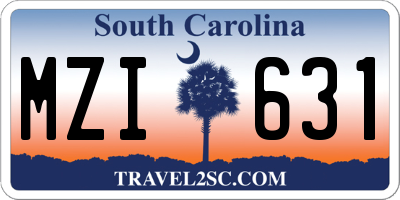 SC license plate MZI631