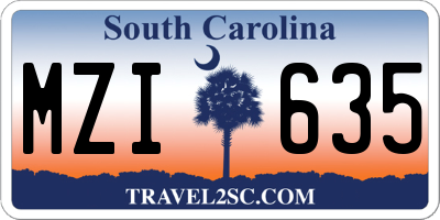 SC license plate MZI635