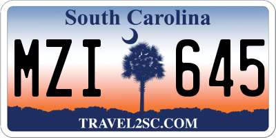 SC license plate MZI645