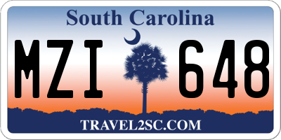 SC license plate MZI648