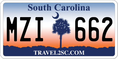 SC license plate MZI662