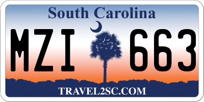 SC license plate MZI663