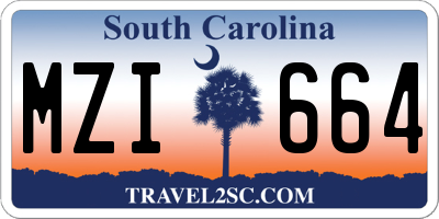 SC license plate MZI664