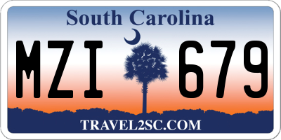 SC license plate MZI679