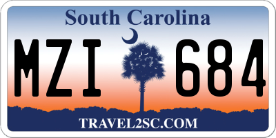 SC license plate MZI684