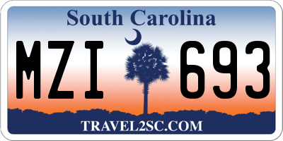 SC license plate MZI693