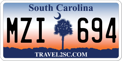 SC license plate MZI694