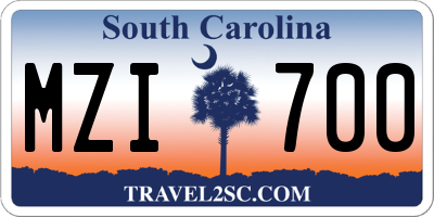 SC license plate MZI700