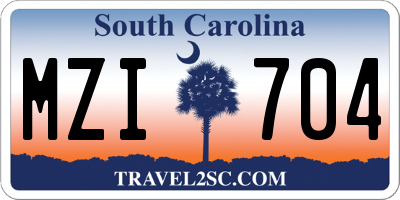 SC license plate MZI704