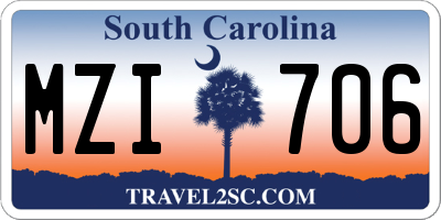 SC license plate MZI706