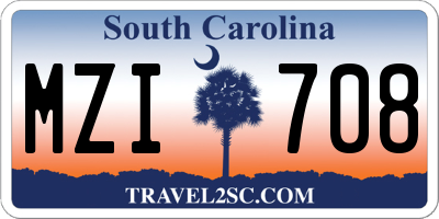 SC license plate MZI708