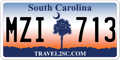 SC license plate MZI713