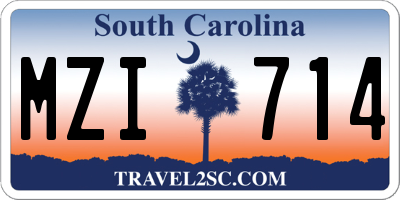SC license plate MZI714