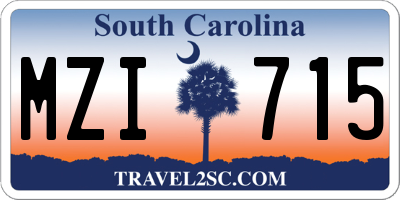 SC license plate MZI715