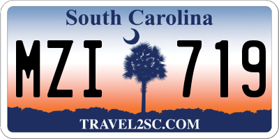 SC license plate MZI719
