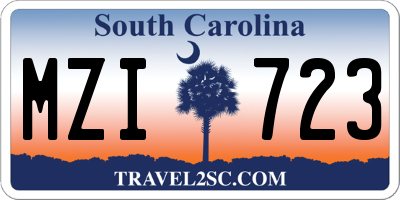 SC license plate MZI723