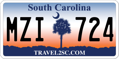 SC license plate MZI724