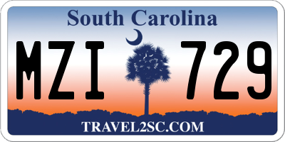 SC license plate MZI729