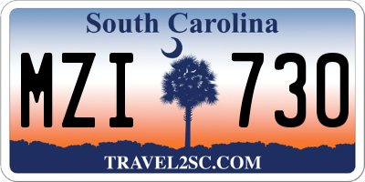 SC license plate MZI730