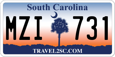 SC license plate MZI731