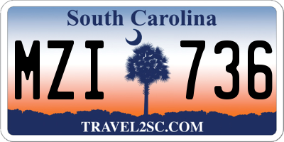 SC license plate MZI736