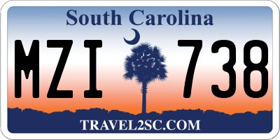 SC license plate MZI738