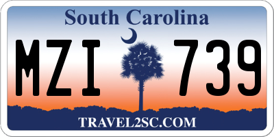 SC license plate MZI739
