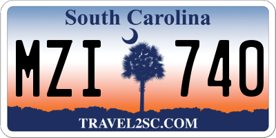 SC license plate MZI740
